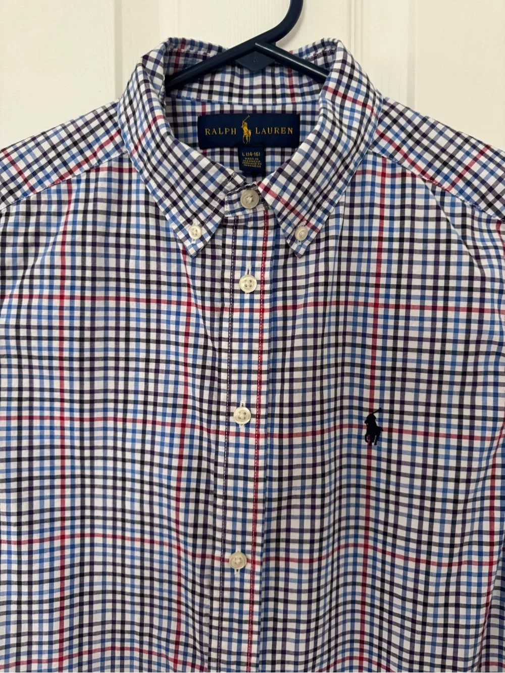 Ralph Lauren Blue & Red Plaid Button-Down Shirt